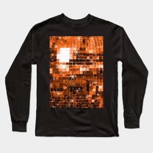 Twinkle Orange Disco Ball Pattern Long Sleeve T-Shirt